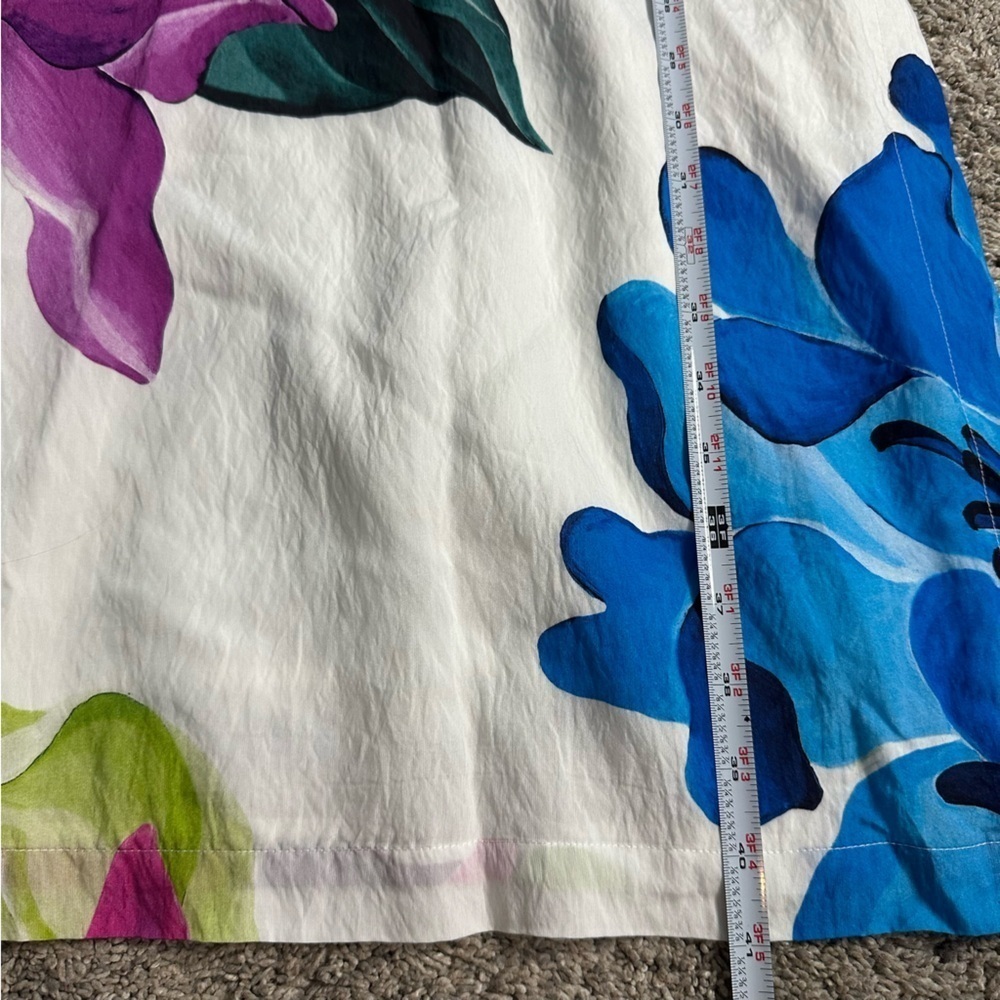 Maeve Floral Midi Dress 2 Petite purple teal feminine lined spring Anthropologie - Picture 12 of 14